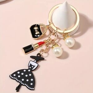 Retro Lipstick Bag Keychain